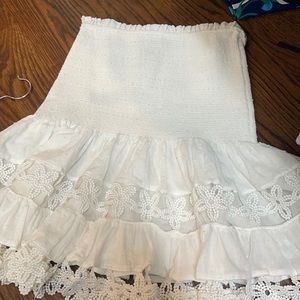 BRAND NEW white smocked skirt!